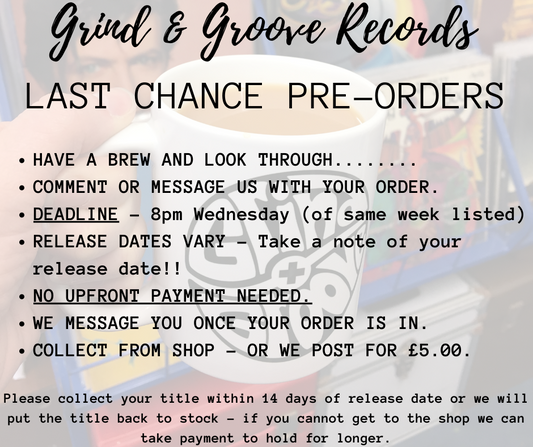 LAST CHANCE VINYL RECORD PRE-ORDERS W.C 22.11.21