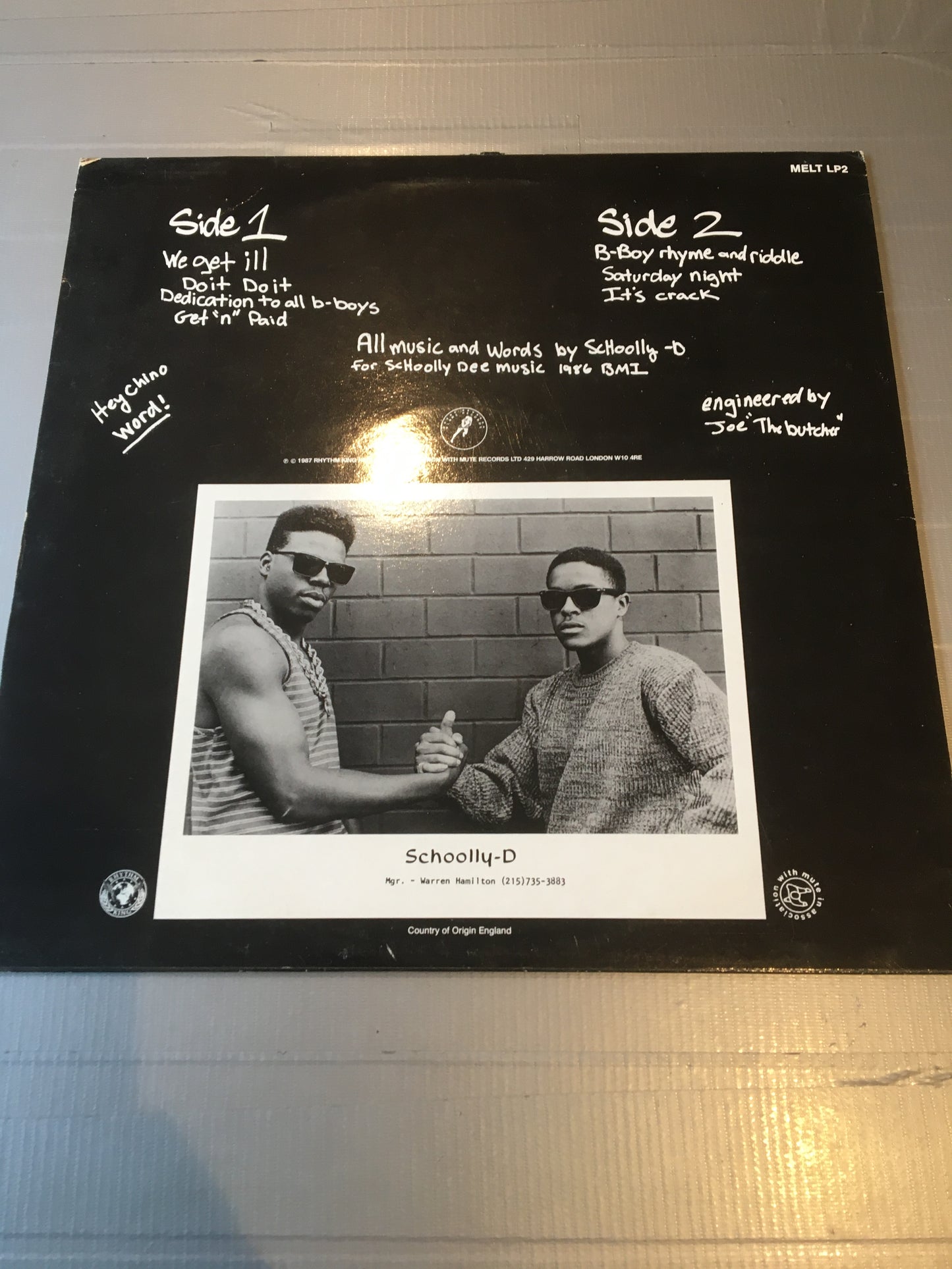 SCHOOLY D LP 1987 SATURDAY NIGHT