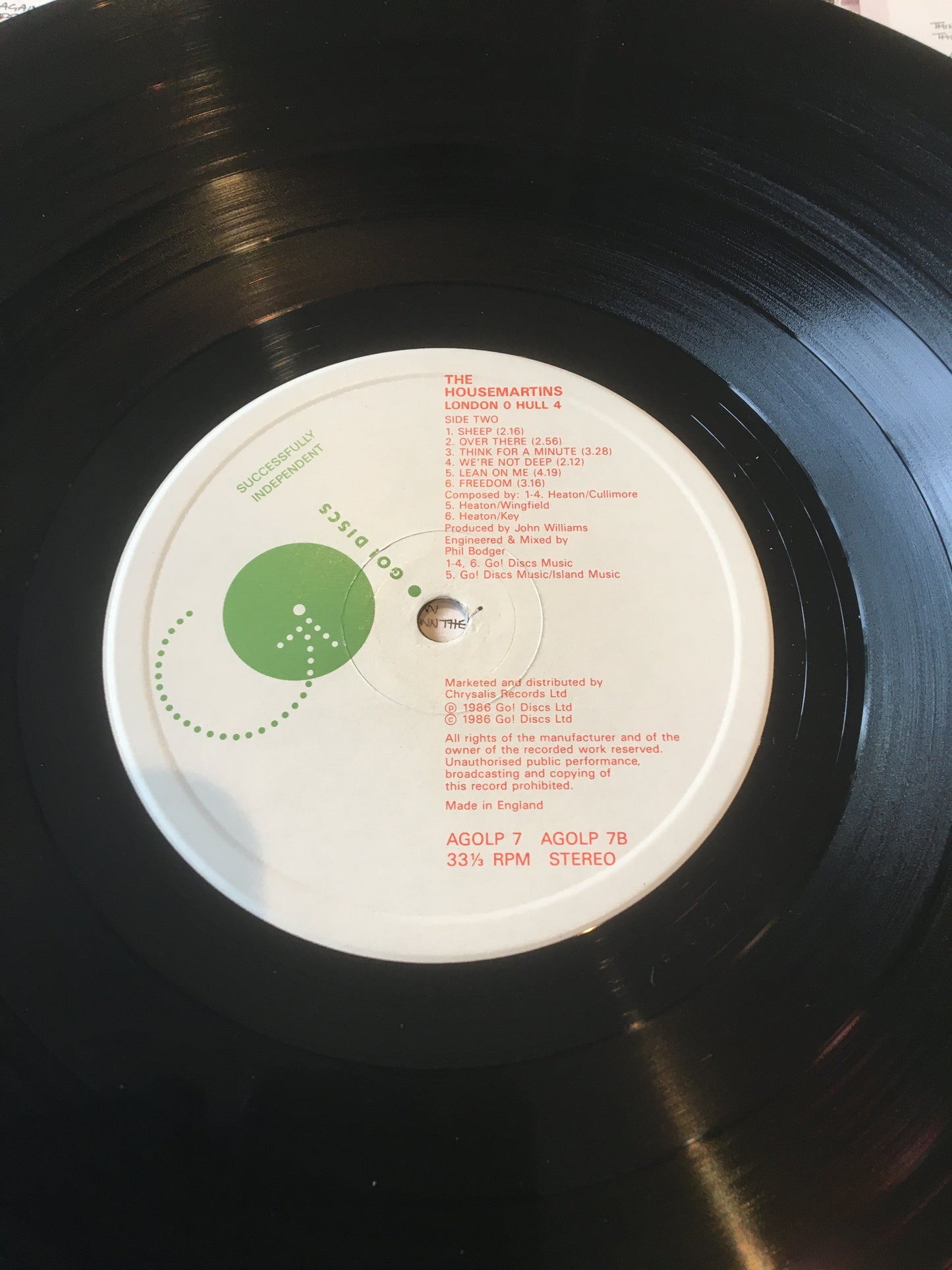 The HOUSEMARTINS LP LONDON 0 HULL 4
