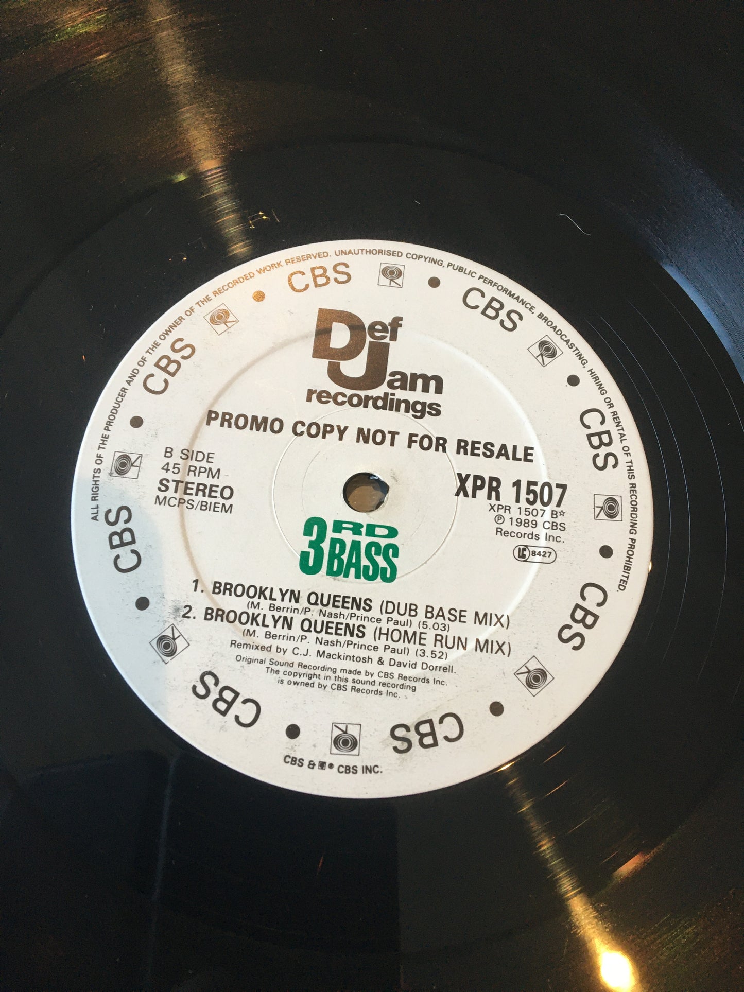 3rd Bass 12” BROOKLYN QUEENS PROMO COPY