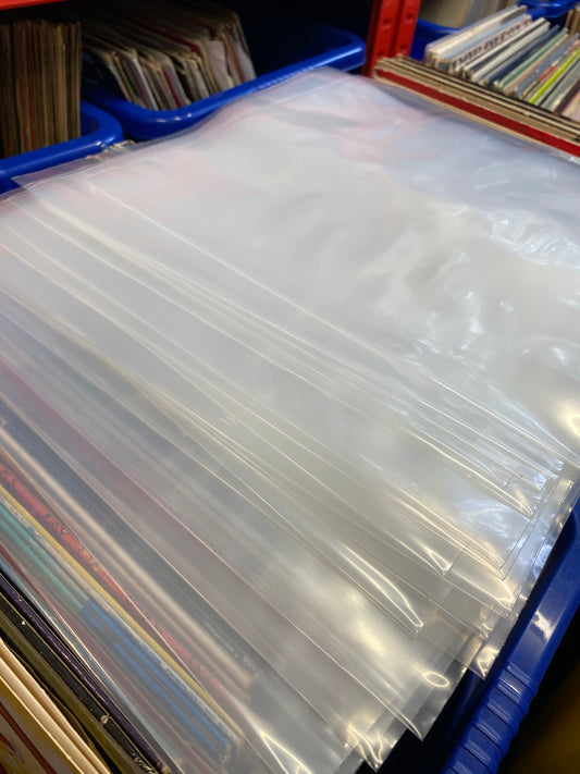 12" Poly outer sleeve for protecting vinyl records - clear 450 guage