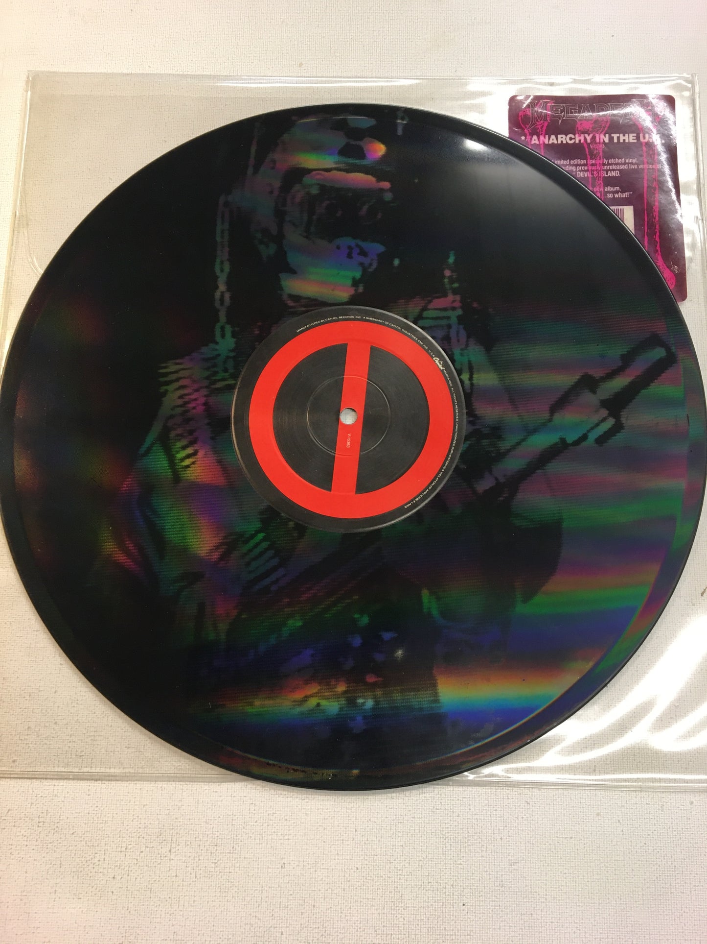 MEGADEATH 12” ETCHED ; ANARCHY IN THE UK