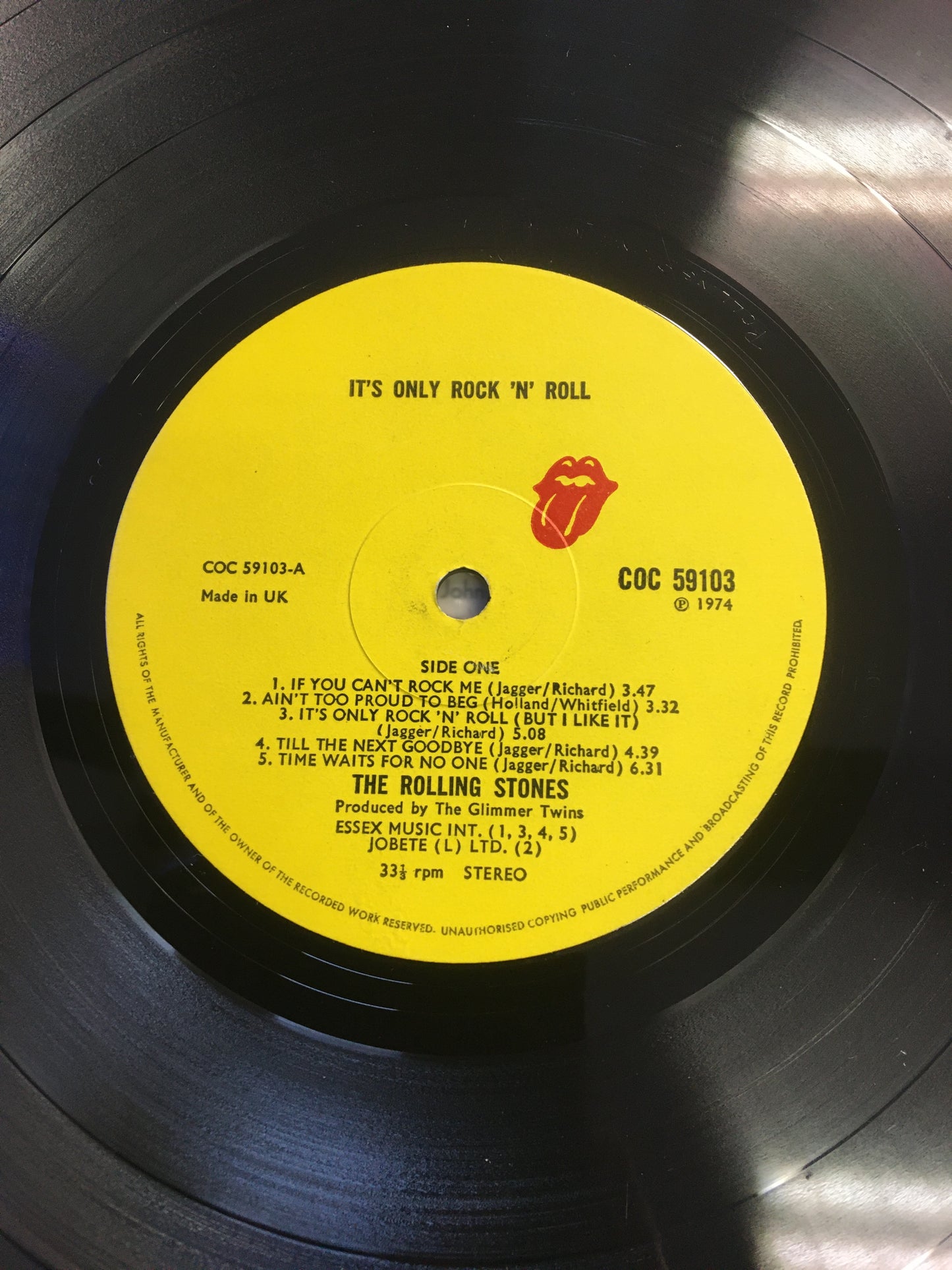 The Rolling Stones lp ‘ It’s Only Rock N Roll