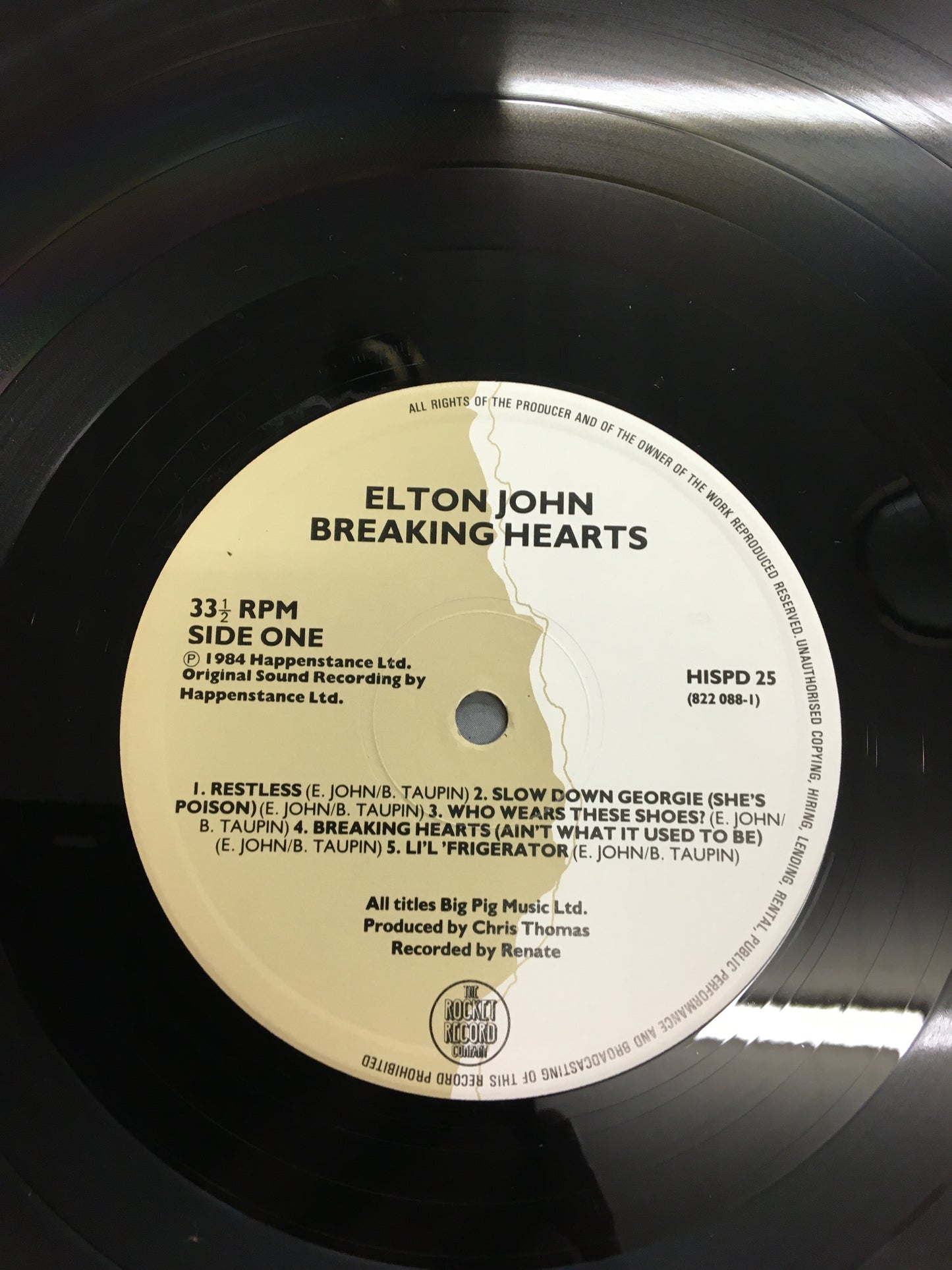 ELTON JOHN LP ; Breaking Hearts