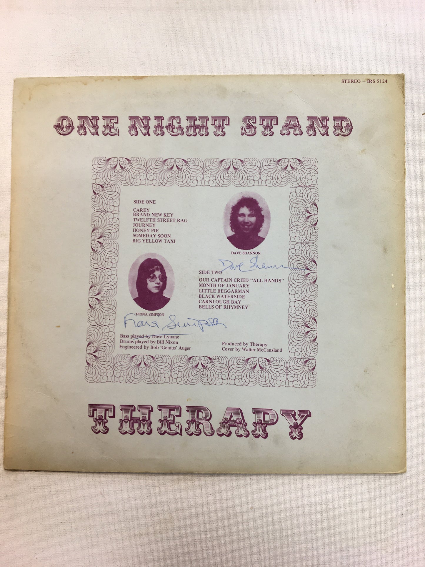 THERAPY LP ; ONE NIGHT STAND ( Signed )