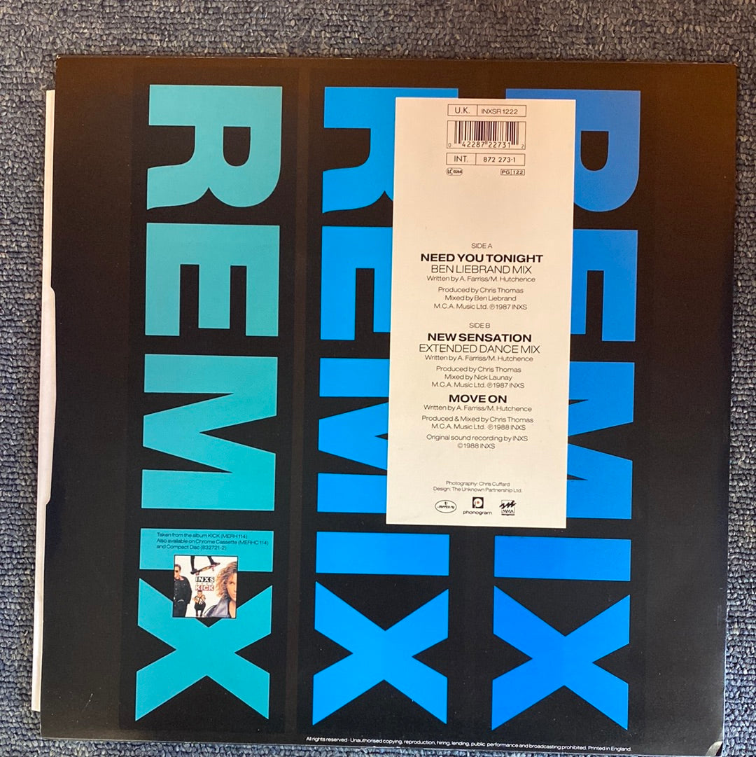INXS: I NEED YOU TONIGHT VINYL RECORD (1988)