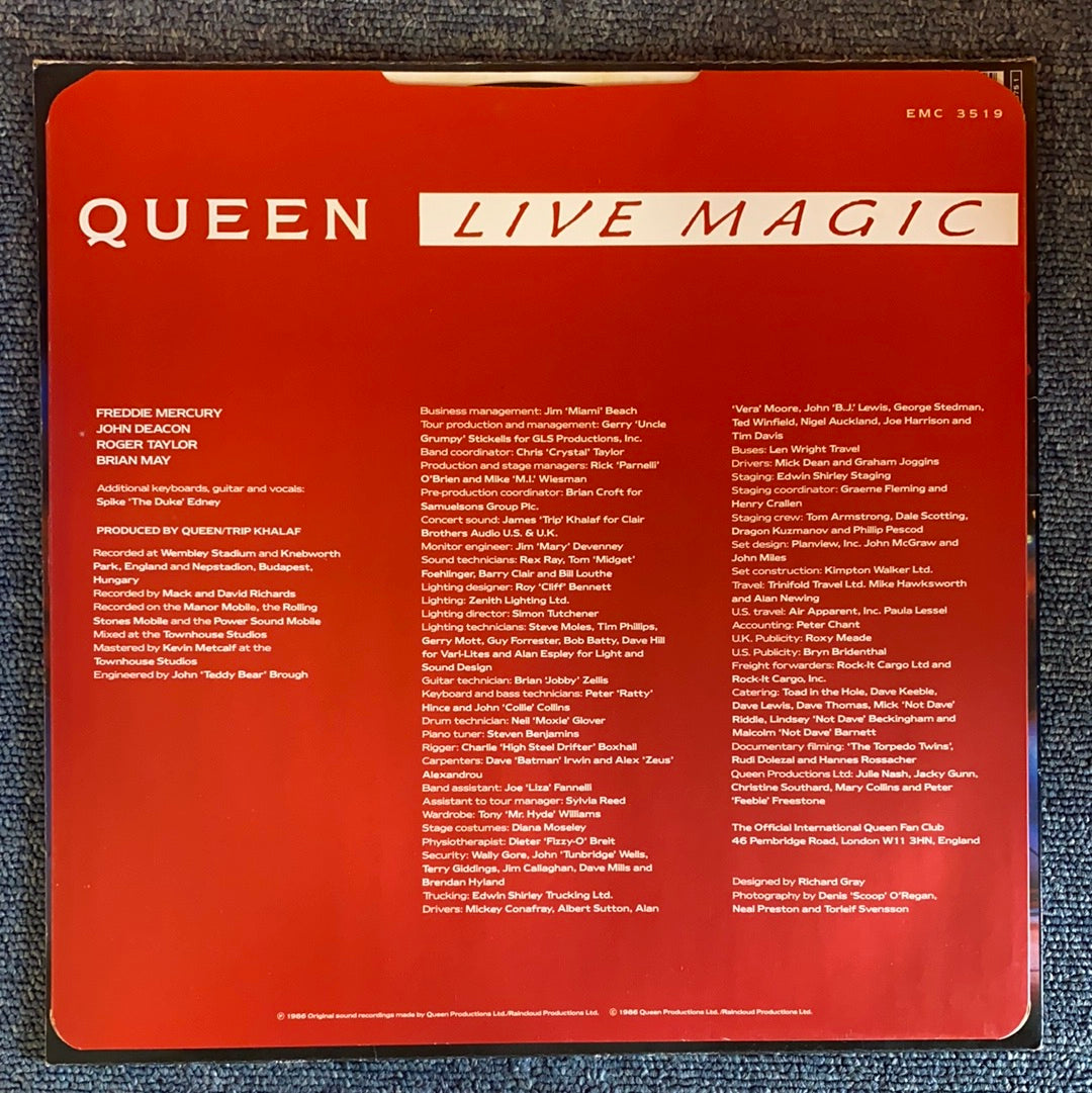 QUEEN: LIVE MAGIC 1LP VINYL RECORD (1986)