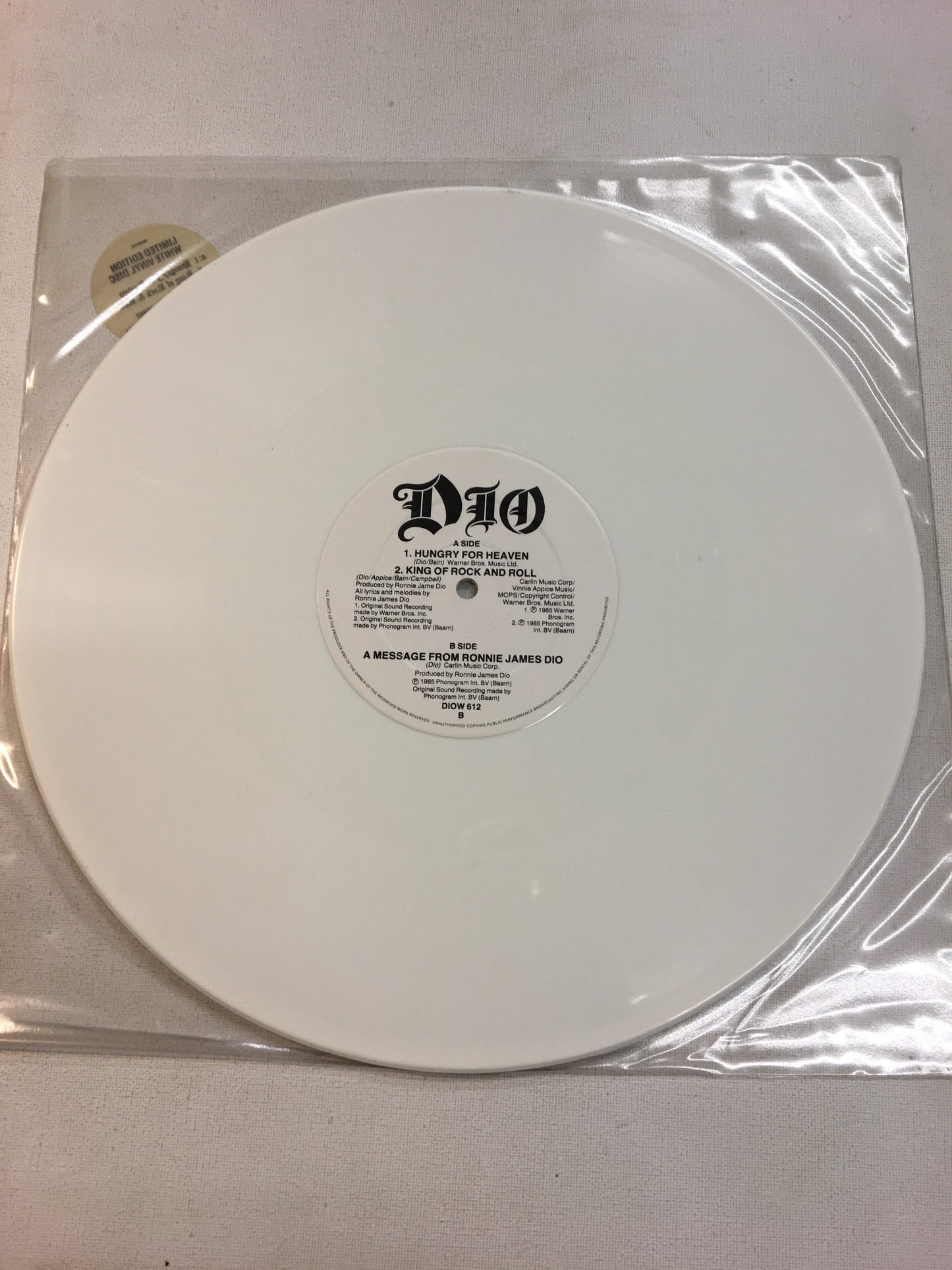 DIO LIMITED EDITION 12” ; HUNGRY FOR HEAVEN
