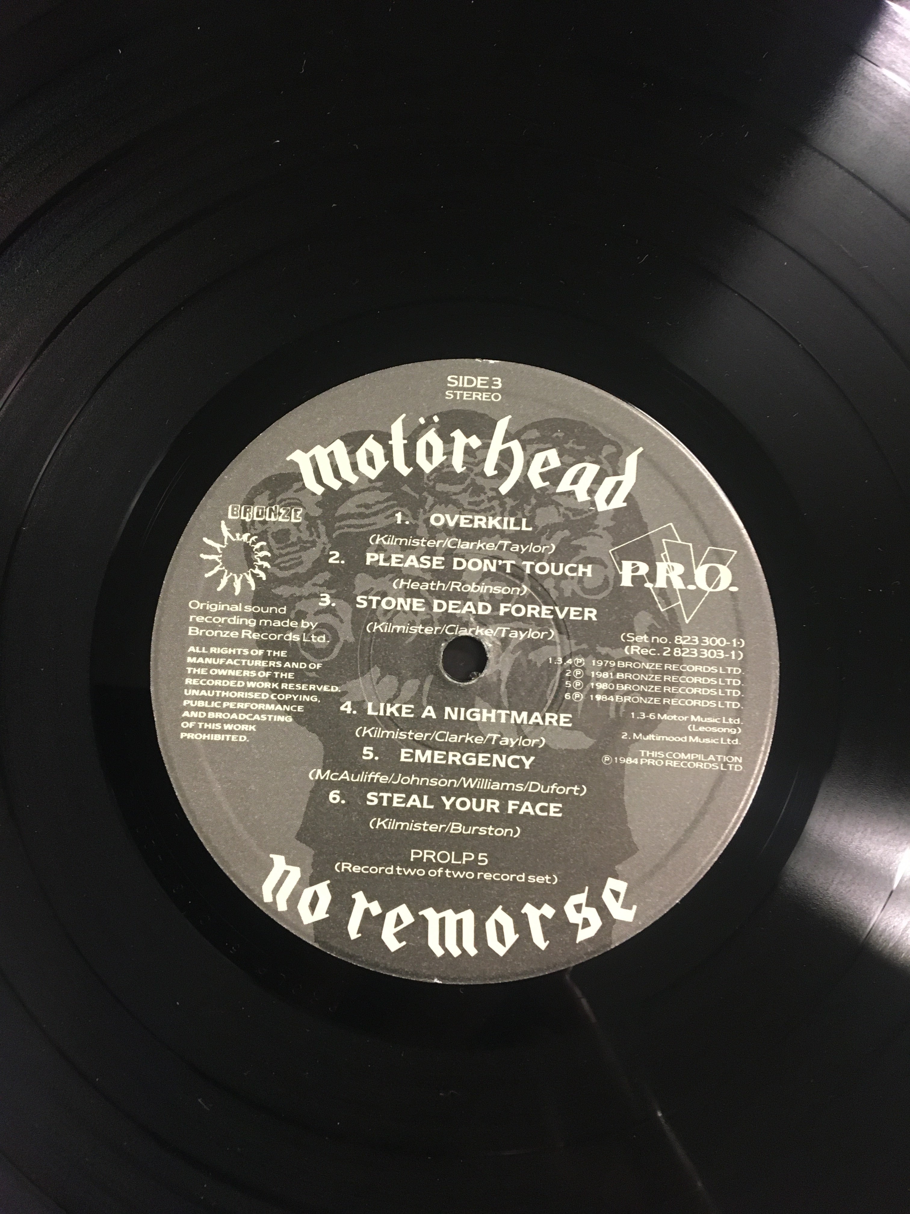 REMORSE　NO　Records　MOTORHEAD　–　and　LP　Grind　Groove