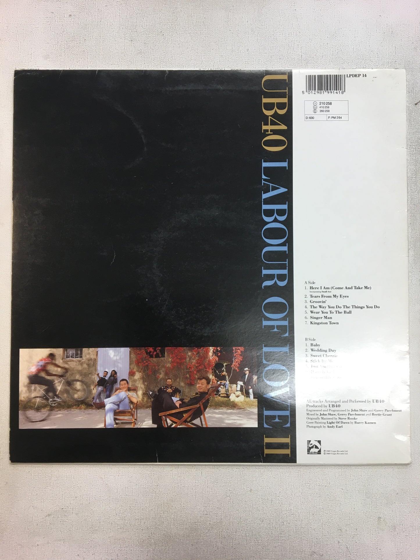 UB40: LABOUR OF LOVE II 1LP VINYL RECORD (1989)
