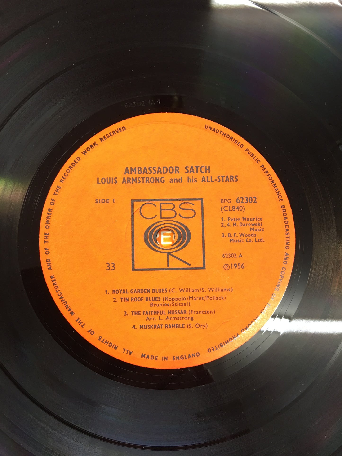 LOUIS ARMSTRONG & HIS ALL STARS LP ; AMBASSADOR SATCH
